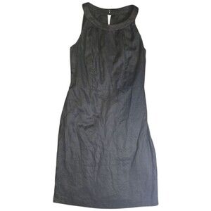 Loft 100% Linen High Collar Mini Dress - 2